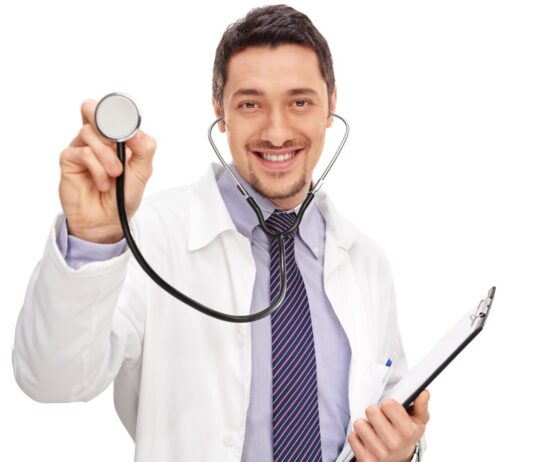 Small business owner comparing health insurance plans