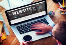 WordPress business website displayed on a desktop computer