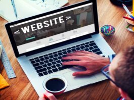 WordPress business website displayed on a desktop computer